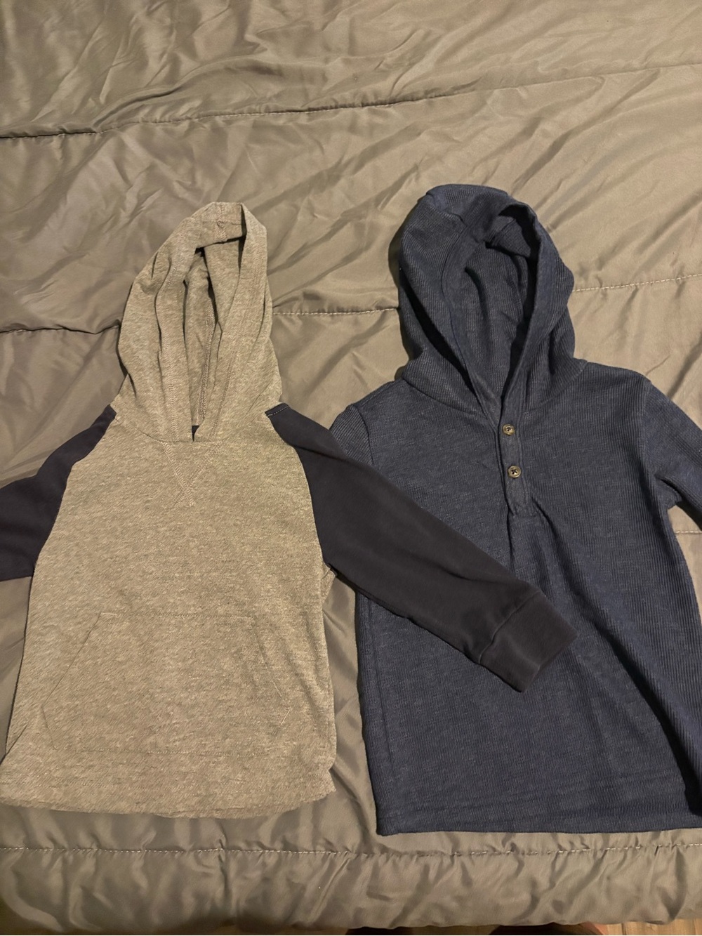Carter's Grey Hooded Pullover with Navy Sleeves & Navy Hooded Knit